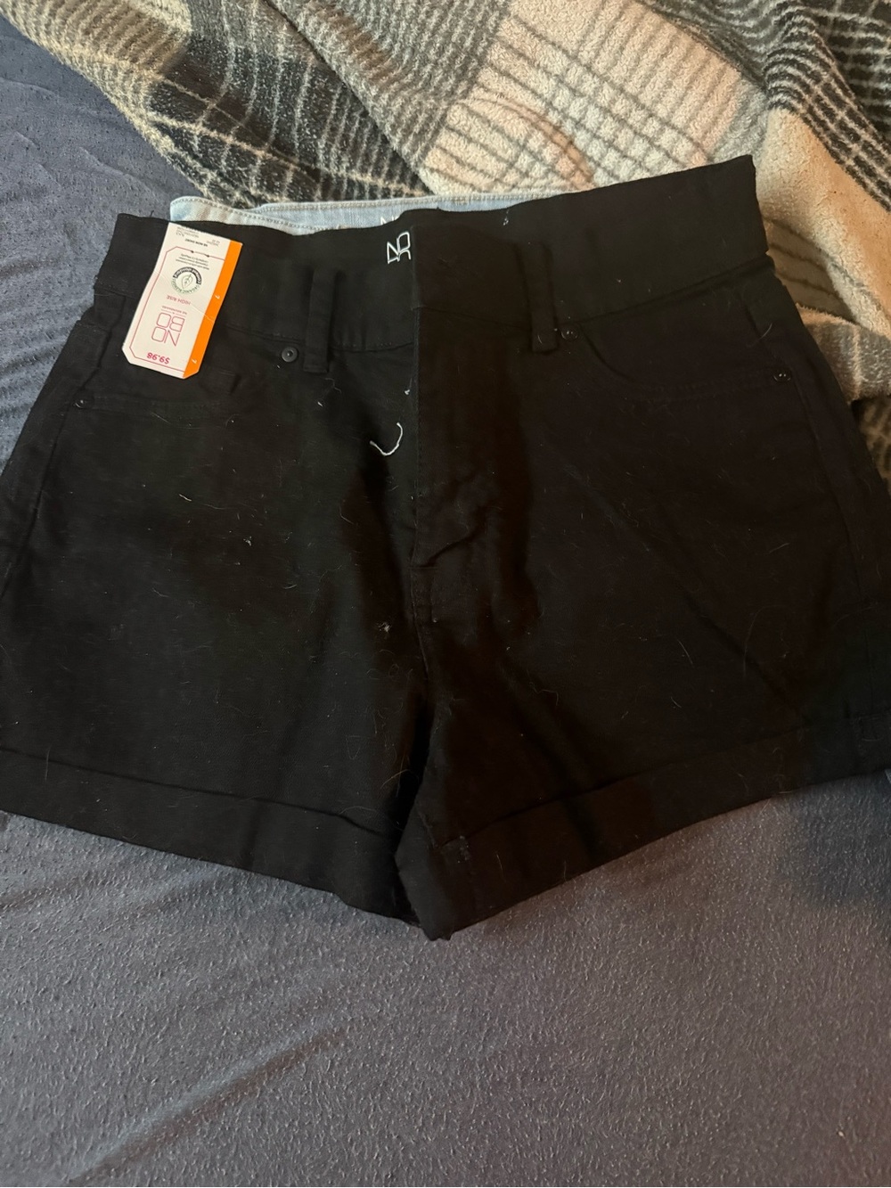 3 No Boundaries shorts- 2 blue denim and 1 black pair